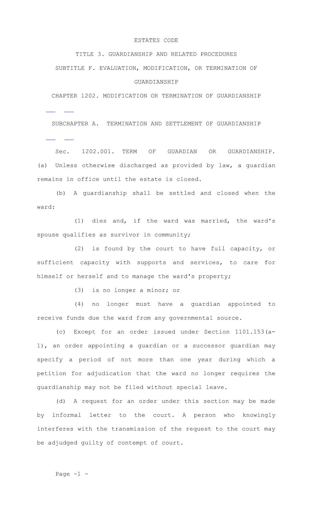 Title 3. Guardianship and Related Procedures s3