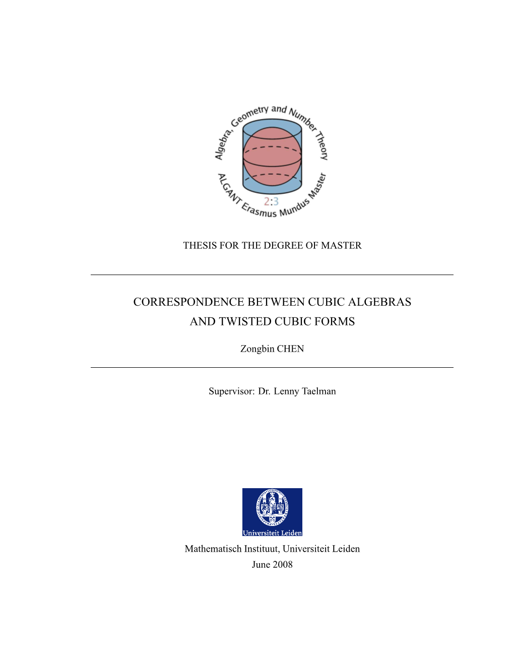 Correspondence Between Cubic Algebras and Twisted Cubic Forms