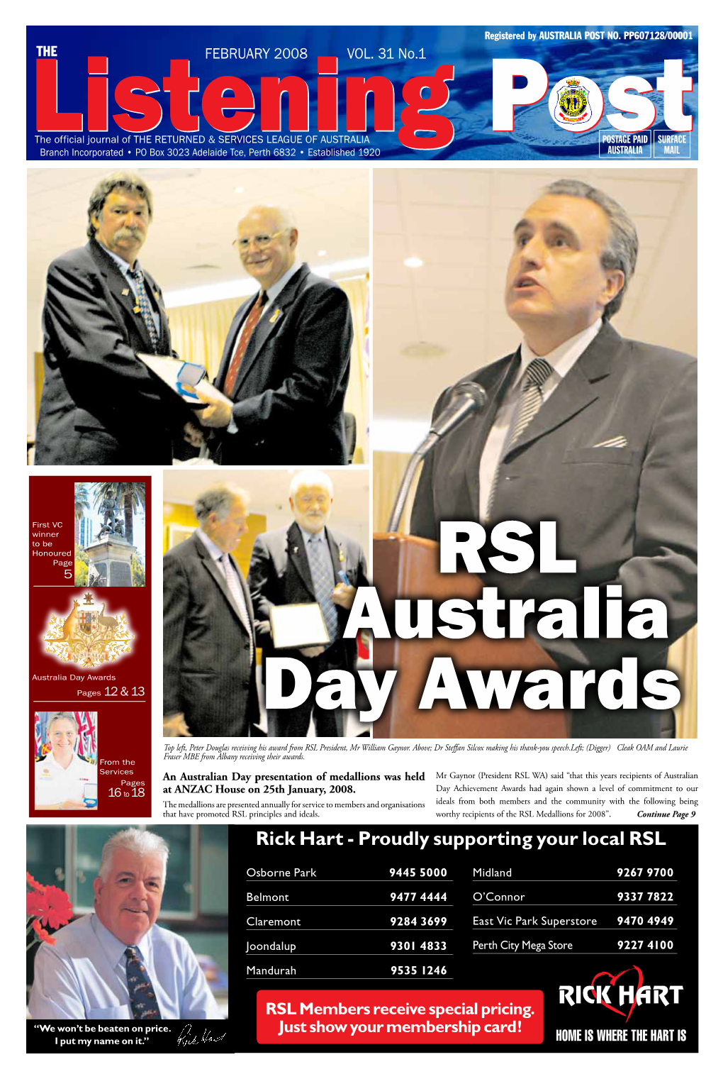 Rick Hart - Proudly Supporting Your Local RSL