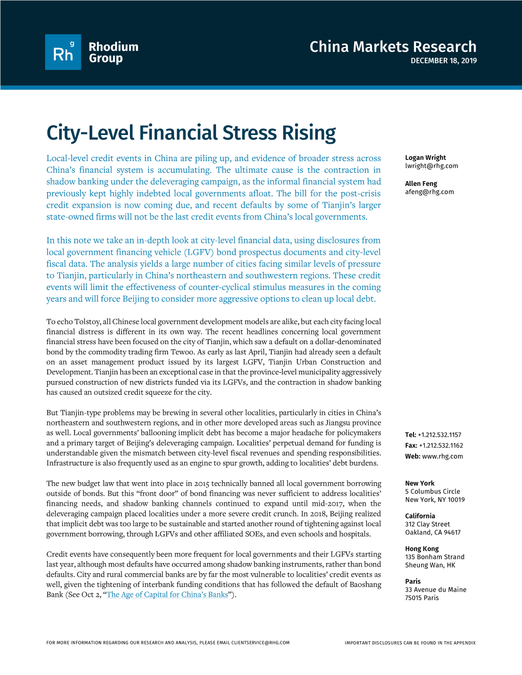 City-Level Financial Stress Rising