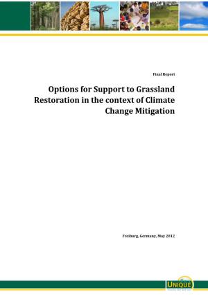 Options for Support to Grassland Restoration in the Context of Climate Change Mitigation