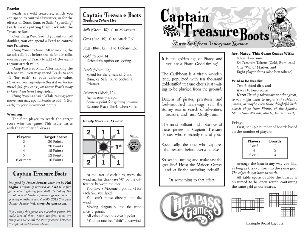 Captain Treasure Boots Effects of Guns, Rum, Or Sails