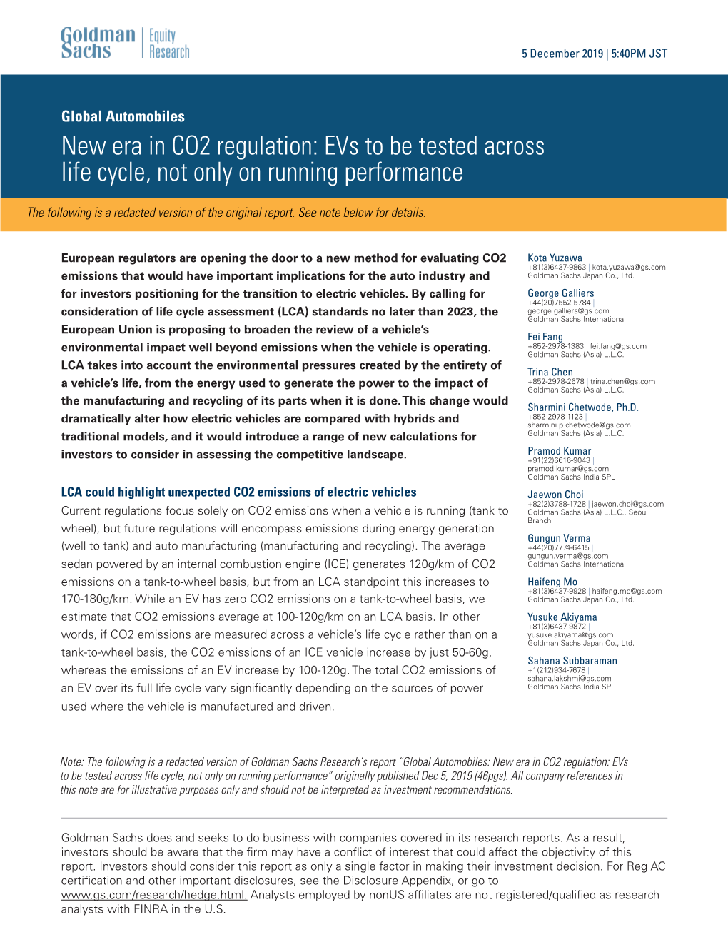 New Era in CO2 Regulation: Evs to Be Tested Across Life Cycle, Not Only on Running Performance