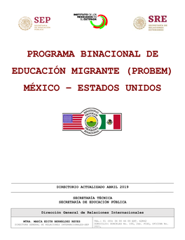 Programa Binacional De Educación Migrante (Probem) México – Estados Unidos