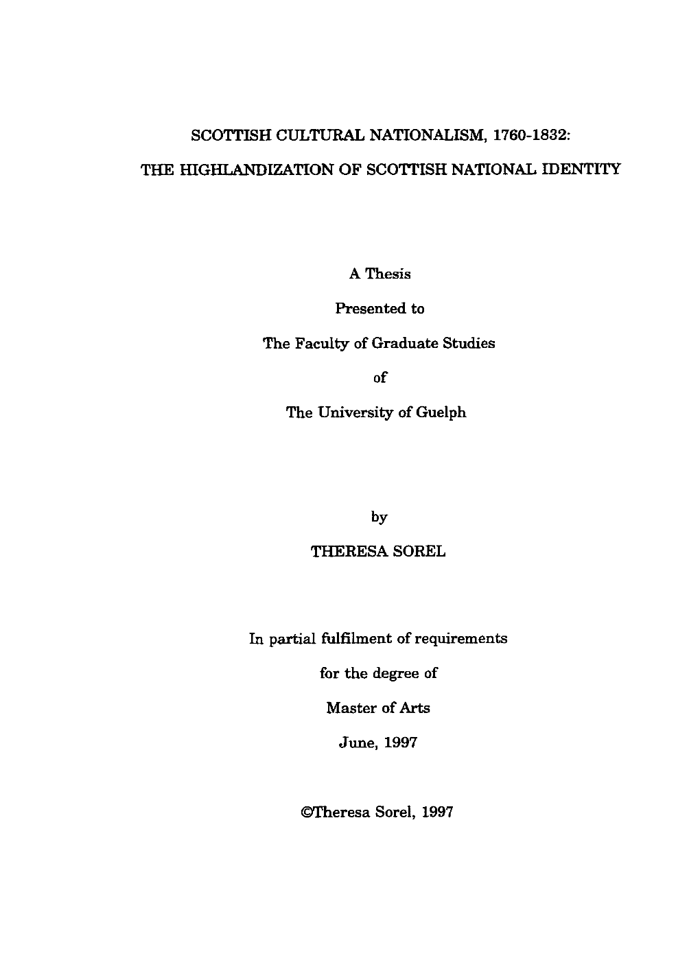 Scottish Cultural Nationalism, 1760-1832