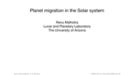 Planet Migration in the Solar System