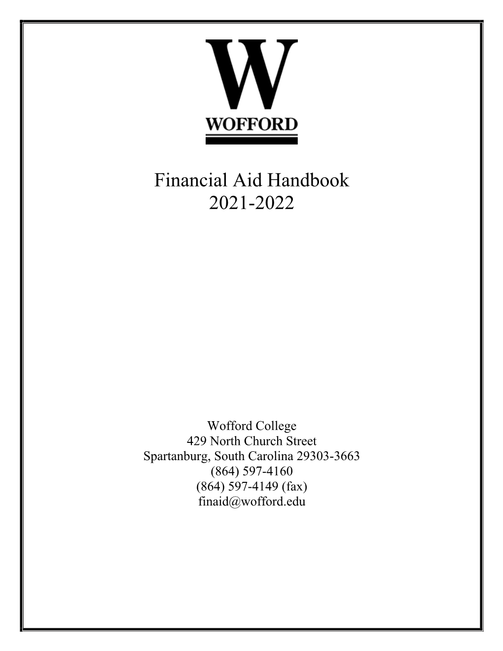 Financial Aid Handbook 2021-2022