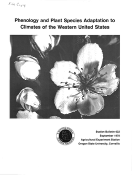 Phenology and Plant Species Adaptation to Climates of the Western United States