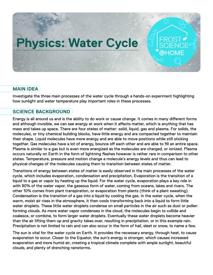 Physics: Water Cycle