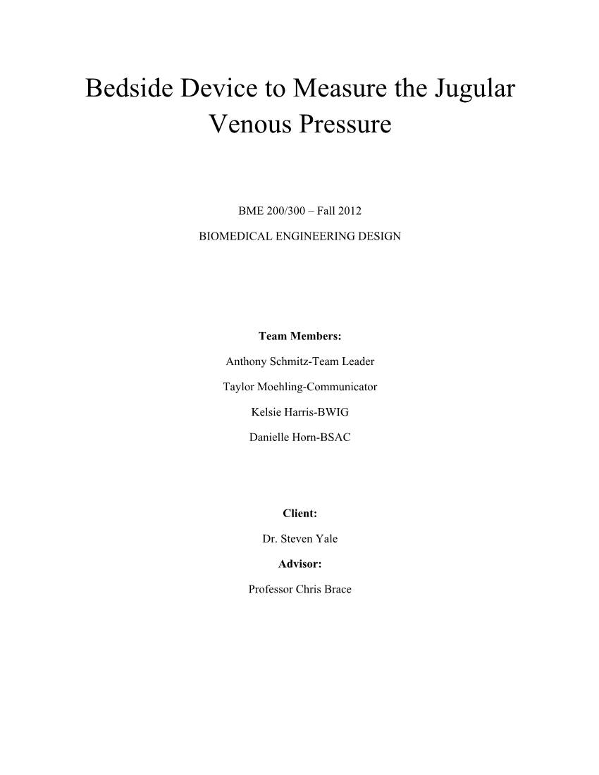 Bedside Device to Measure the Jugular Venous Pressure