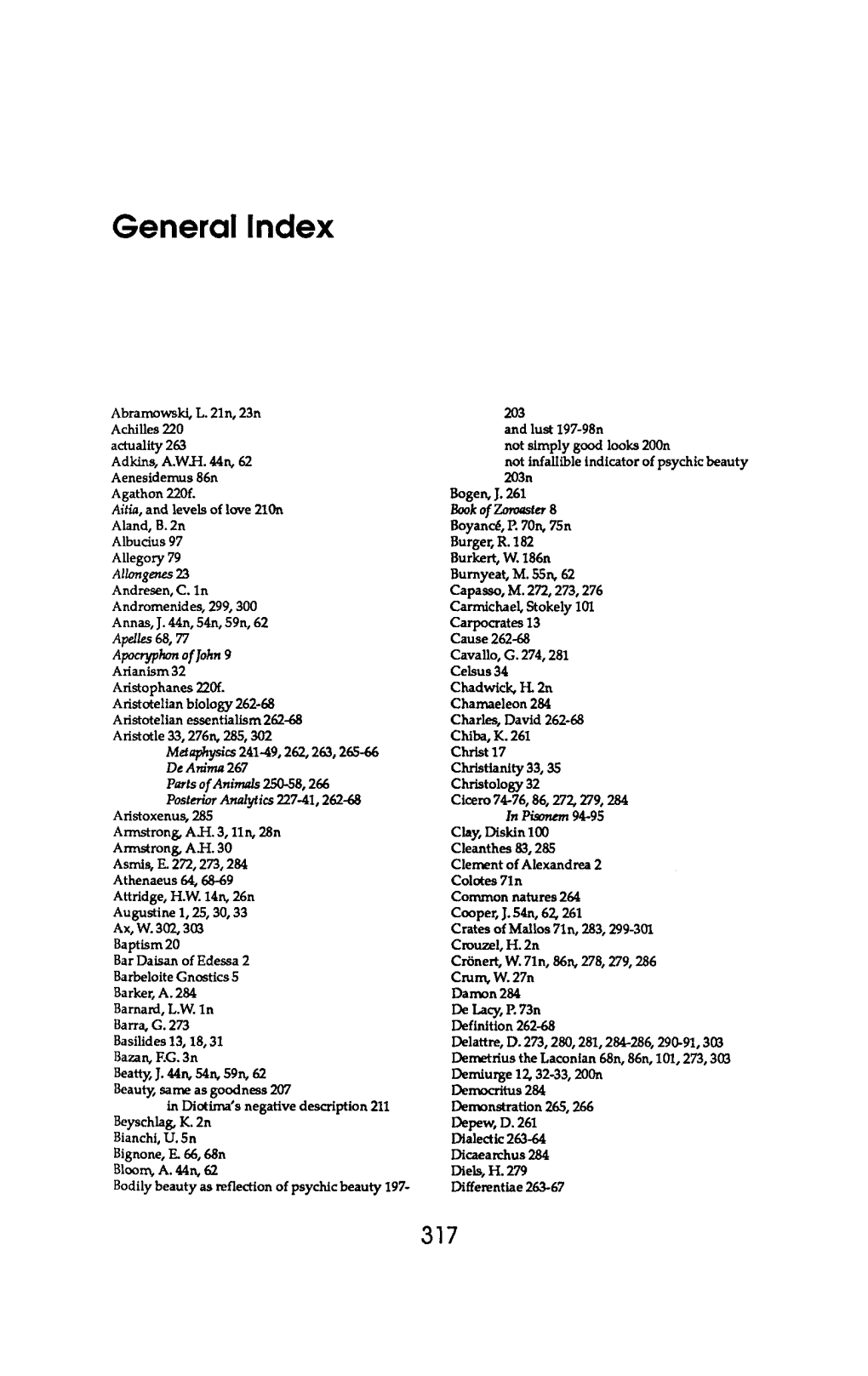 General Index Abramowski, L. 21N, 23N Achilles 220 Actuality 263