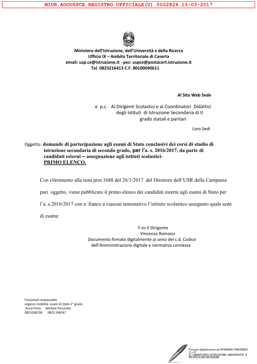 E P.C. Ai Dirigenti Scolastici E Ai Coordinatori Didattici Degli Istituti Di Istruzione Secondaria Di II Grado Statali E Paritari