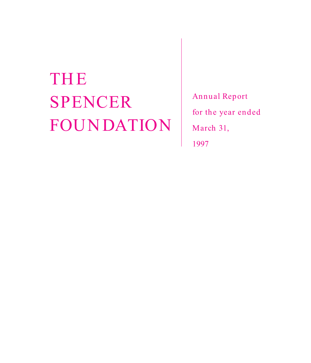 Spencer Annual Report 97