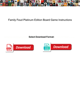 Family Feud Platinum Edition Board Game Instructions