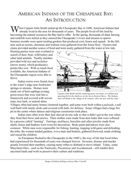 American Indians of the Chesapeake Bay: an Introduction