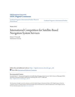 International Competition for Satellite-Based Navigation System Services Robert F