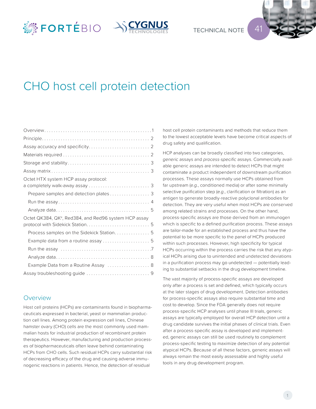 CHO Host Cell Protein Detection | Fortebio