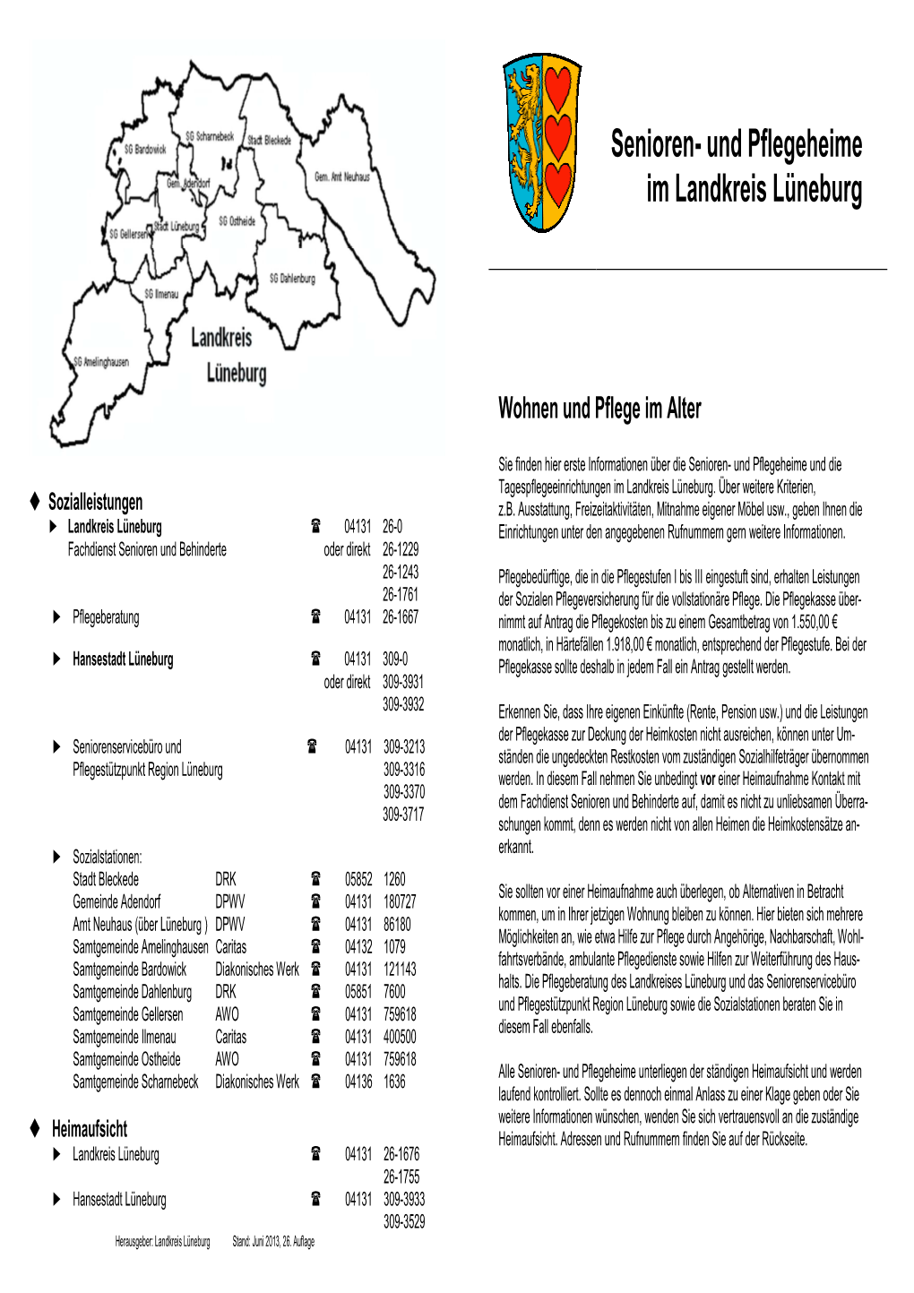 Faltblatt Senioren- Und Pflegeheime