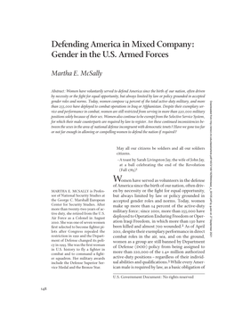 Defending America in Mixed Company: Gender in the U.S