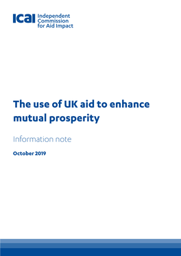 The Use of UK Aid to Enhance Mutual Prosperity