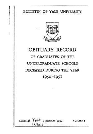 1950-1951 Obituary Record of Graduates of Yale University