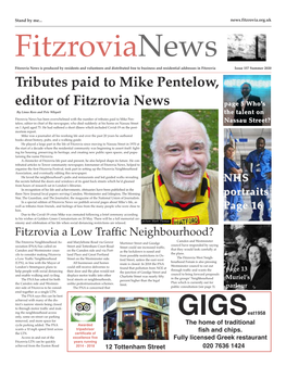 Tributes Paid to Mike Pentelow, Editor of Fitzrovia News