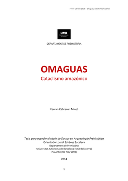 Omaguas, Cataclismo Amazónico