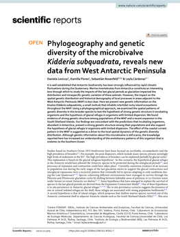 Phylogeography and Genetic Diversity of the Microbivalve Kidderia