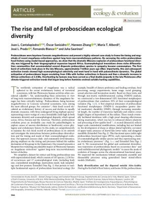 The Rise and Fall of Proboscidean Ecological Diversity
