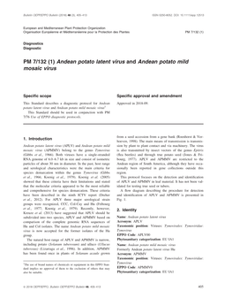 PM 7/132 (1) Andean Potato Latent Virus and Andean Potato Mild Mosaic Virus