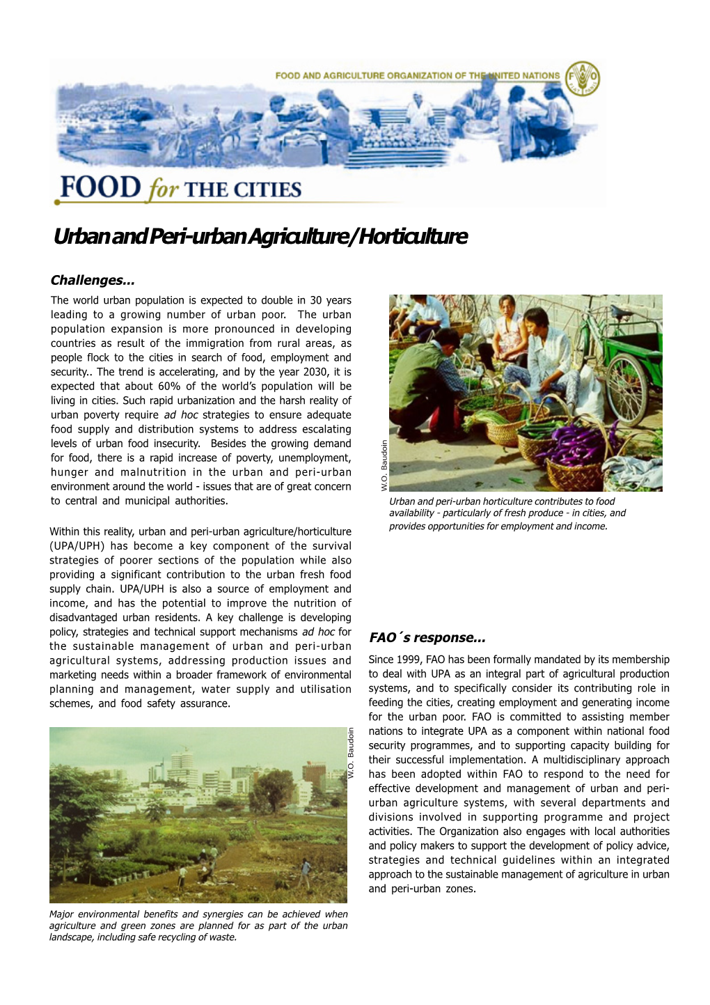Urban and Peri-Urban Agriculture/Horticulture