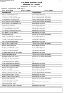 Informe Padron Region DE LOS LAGOS