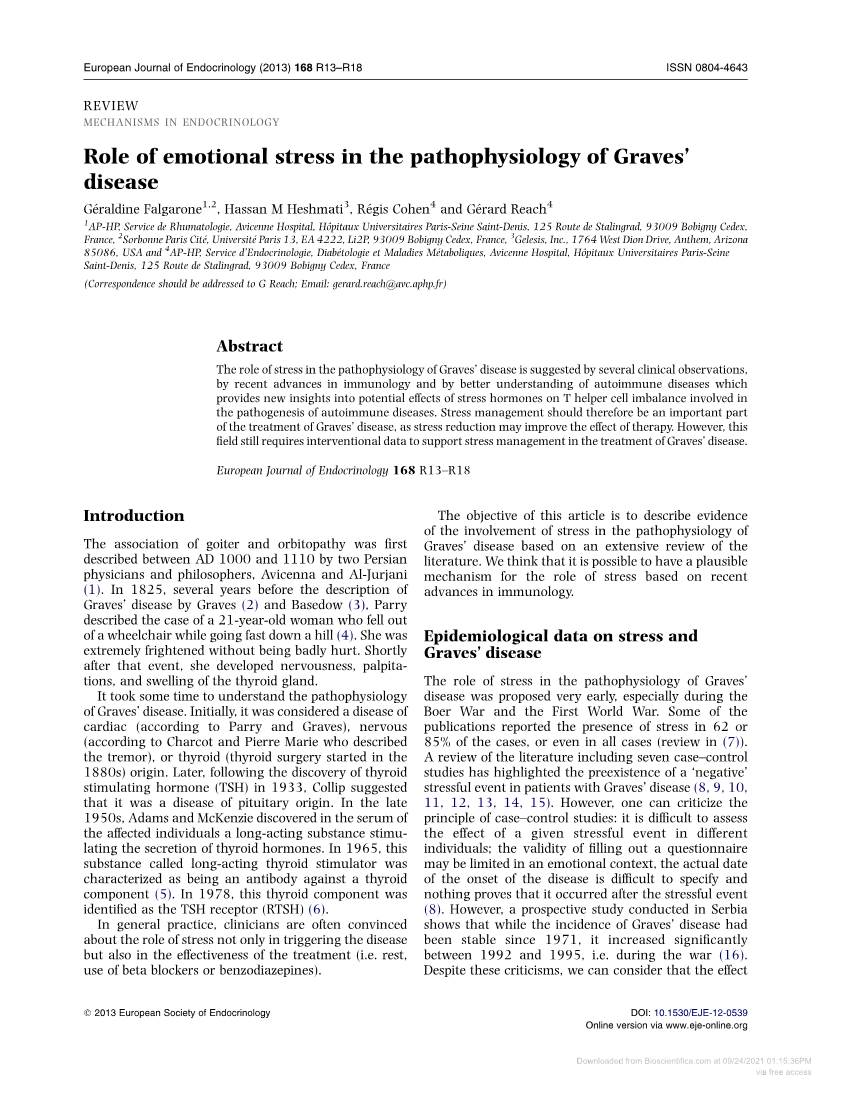 Role of Emotional Stress in the Pathophysiology of Graves' Disease