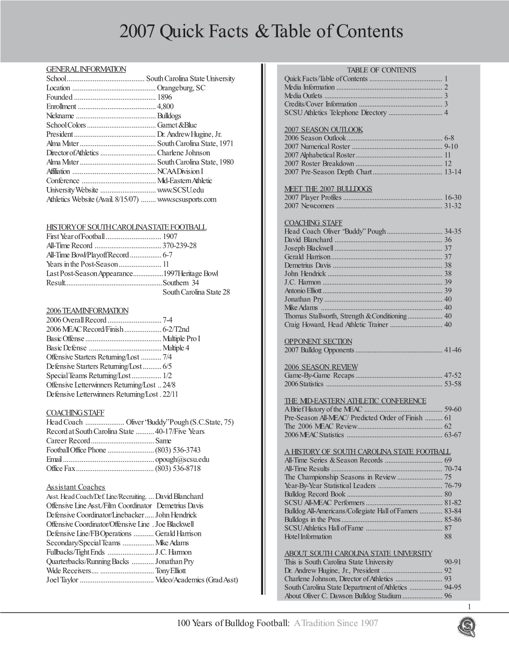 2007 SCSU Football Media Guide Pp 1-14.Pmd