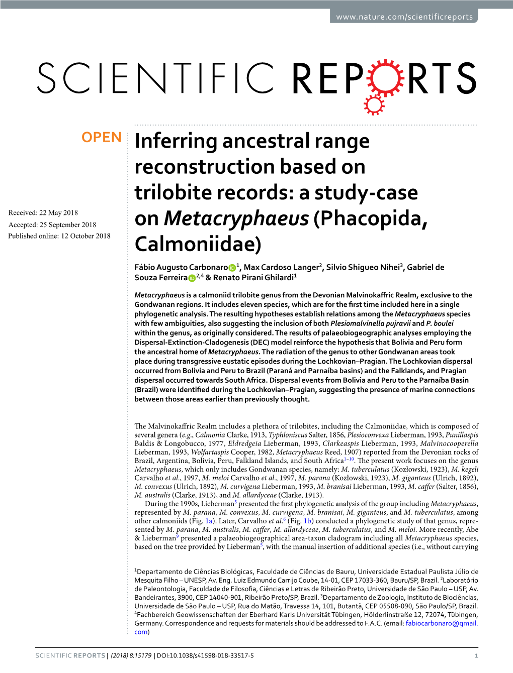 A Study-Case on Metacryphaeus (Phacopida, Calmoniidae)