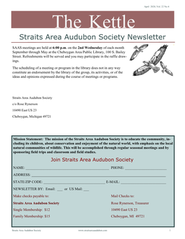 The Kettle Straits Area Audubon Society Newsletter