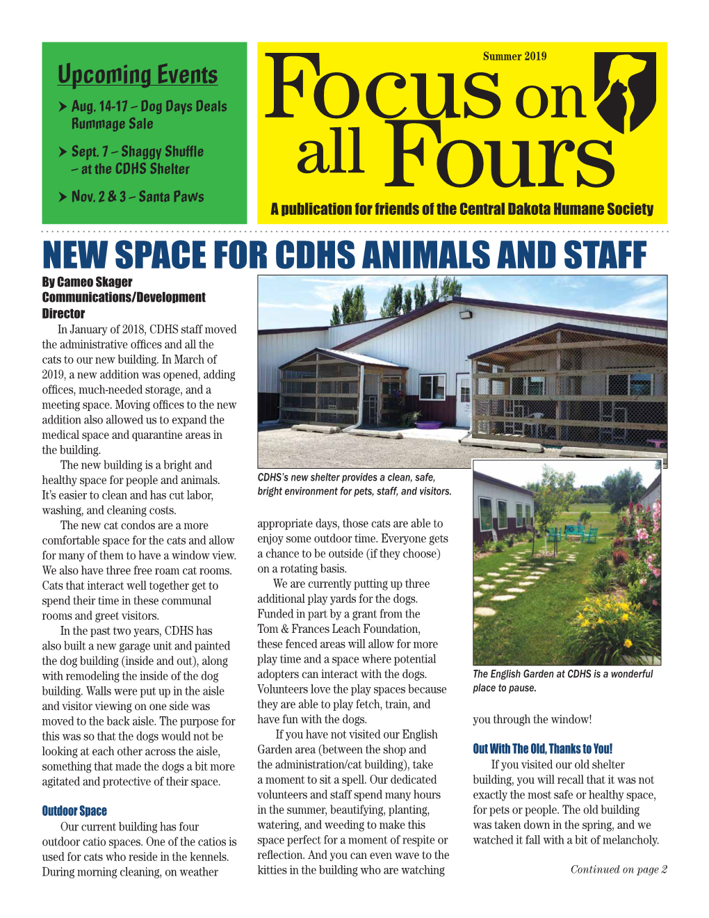 New Space for Cdhs Animals and Staff