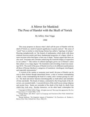 A Mirror for Mankind: the Pose of Hamlet with the Skull of Yorick