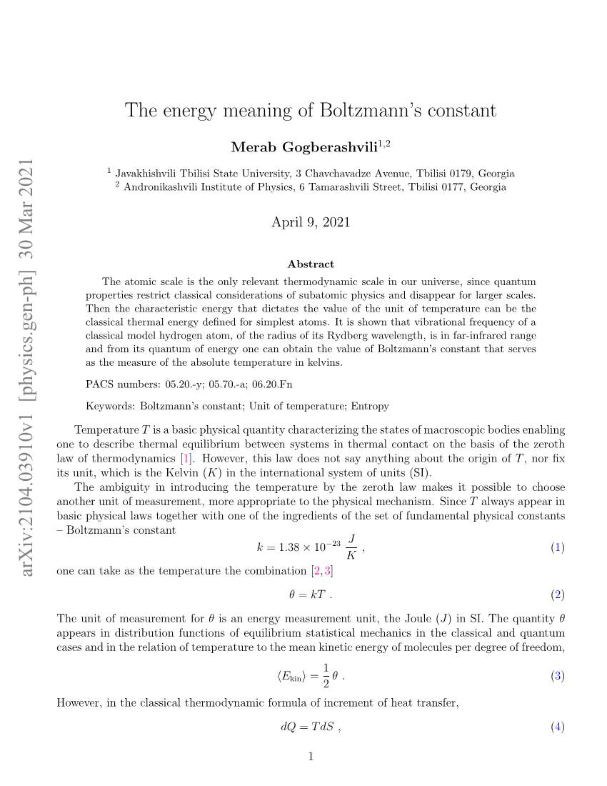 The Energy Meaning of Boltzmann's Constant