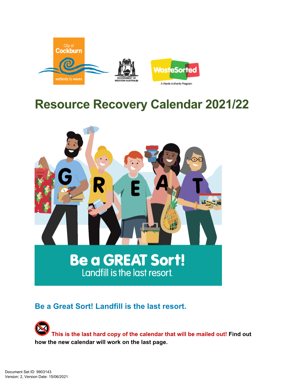 Resource Recovery Calendar 2021-22
