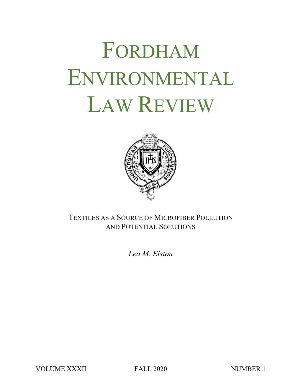 Fordham Environmental Law Review