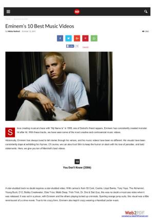 Eminem's 10 Best Music Videos | Soodetroit Magazine