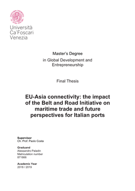 The Impact of the Belt and Road Initiative on Maritime Trade and Future Perspectives for Italian Ports