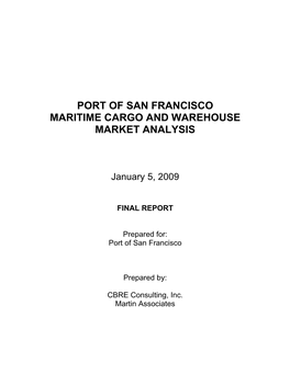 Port of San Francisco Maritime Cargo and Warehouse Market Analysis