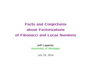 Facts and Conjectures About Factorizations of Fibonacci and Lucas Numbers
