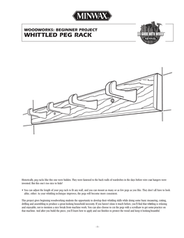 Beginner Project Whittled Peg Rack