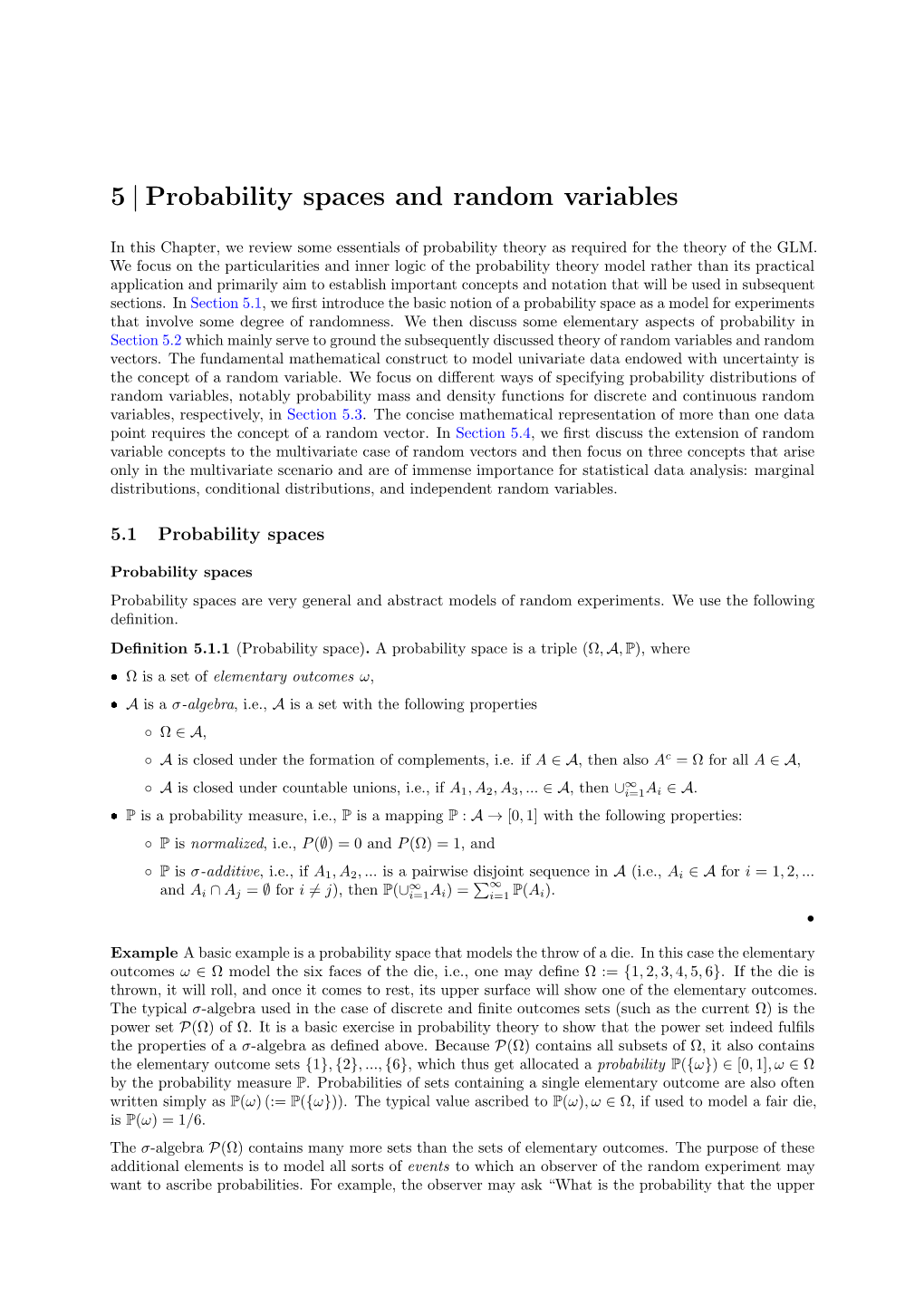 5 | Probability Spaces and Random Variables