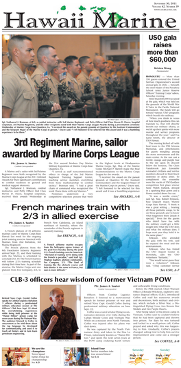3Rd Regiment Marine, Sailor Awarded by Marine Corps League