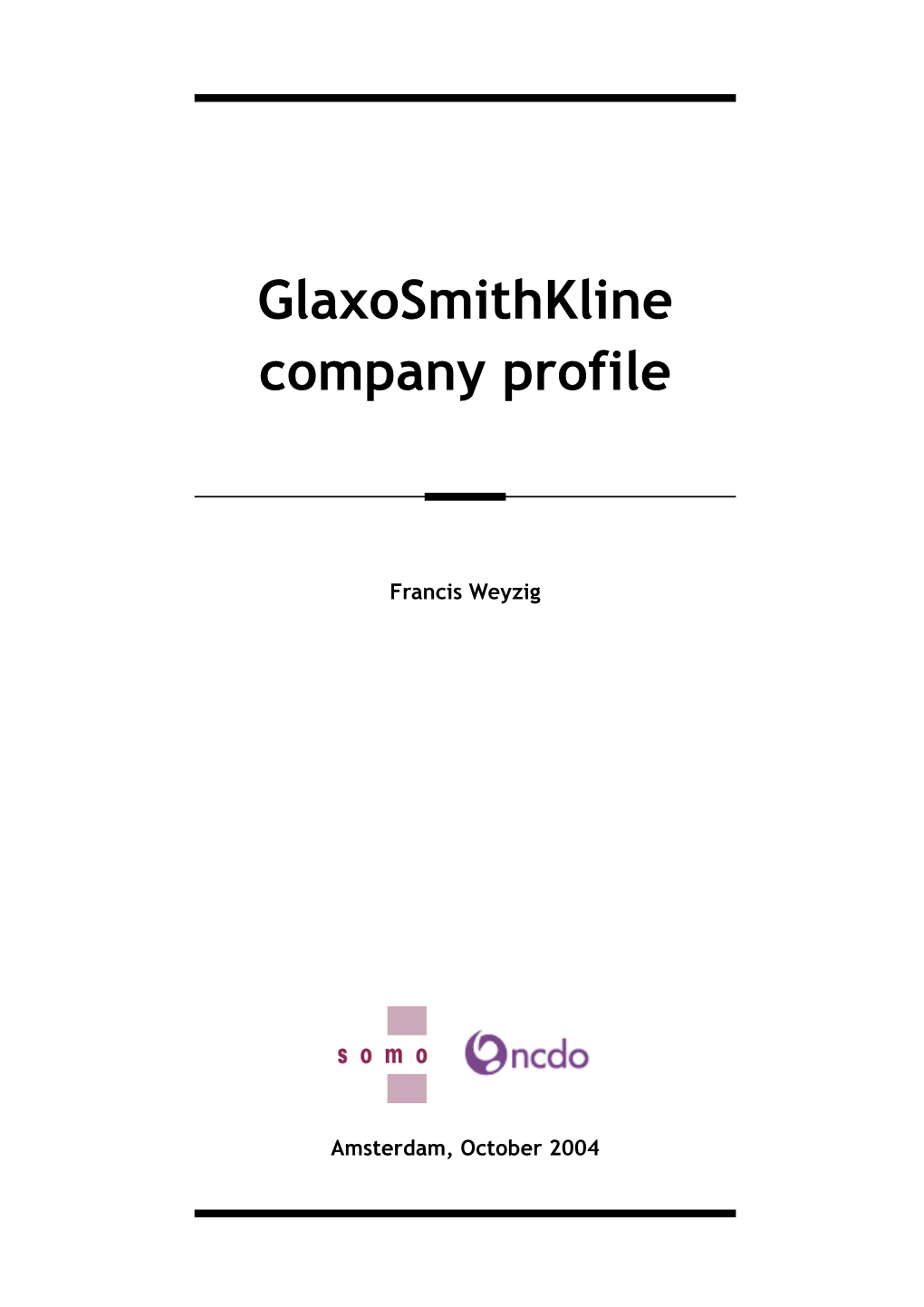 Glaxosmithkline Company Profile