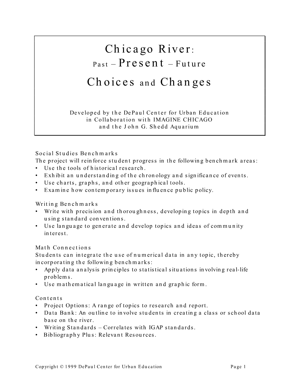 Chicago River: Past – Present – Future